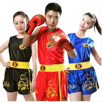 Adult și Copil Wushu Seturi de Îmbrăcăminte Costum de Box Muay Thai, MMA Vesta+pantaloni Scurți de Instruire Luptă de Concurență Costum Kung Fu Uniformă 17