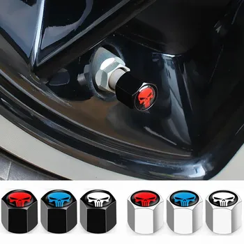 Akzz De Automobile Produse Lung Dinte Craniu Modificat Cauciucuri Valve Stem Capac Roata Decor Aer Șapcă Cu Logo-Ul Universal