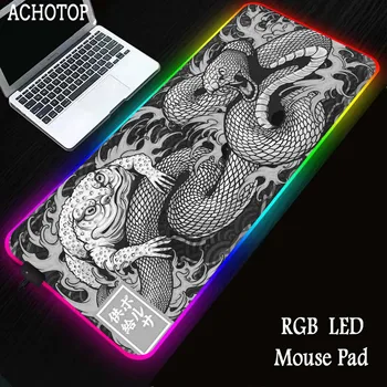 Alb Și negru Minimalism Gaming Mousepad RGB Mousemat Non-alunecare de Cauciuc Tampoane de Birou LED Mat Tastatura Tampoane Pc 90x40cm XXL Mouse Pad 7