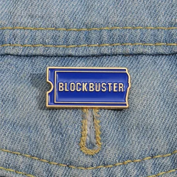 Albastru Blockbuster Video Logo Email Ace Creative Muzica Rock Singur Broșe Sac de Rever Insigne Amuzante Bijuterii Cadou pentru fanii Prieteni 21