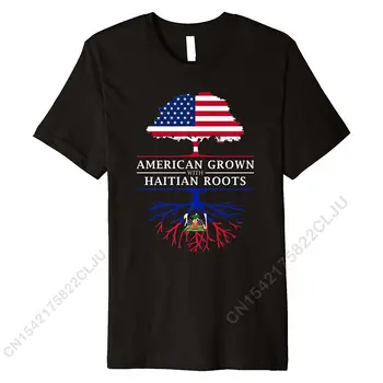 American a Crescut Cu Haitian Rădăcini - Haiti Premium Tricou Drăguț Confortabil Top T-shirt Bumbac Topuri T Camasa Pentru Barbati Slim Fit