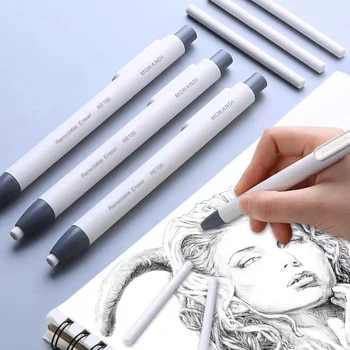 Apăsați Creion Retractabil Eraser Corecție Consumabile Stil Stilou Creion De Cauciuc Scris, Rechizite Școlare Papetărie