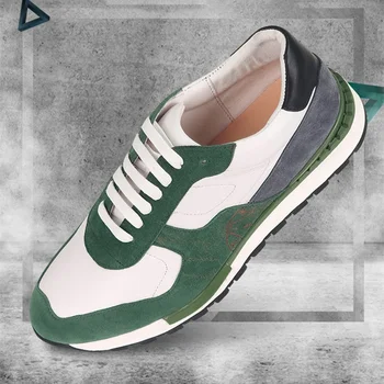 Barbati Adidas Pantofi din Piele Brand de Lux Design Original Dantelă Sus Amestecat Verde Alb Oxfords în aer liber Pantofi Casual pentru Barbati 14