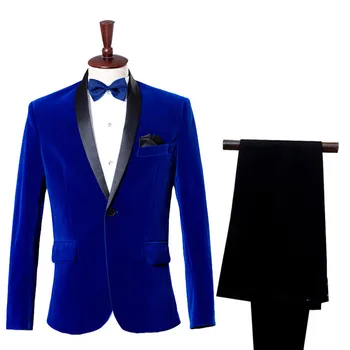 Barbati elegante de Catifea Sacou Bal Bărbați Albastru Royal Burgundy Costum Clasic Sacou Costum Homme 20