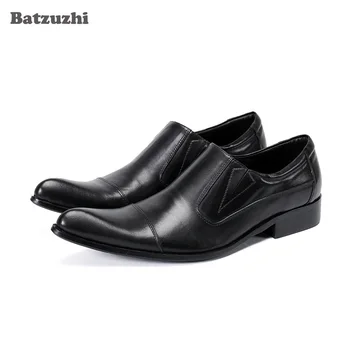 Batzuzhi Clasic Barbati din Piele Pantofi Rochie Subliniat Toe Negre din Piele Pantofi pentru Bărbați pentru Afaceri Oficiale, de Dimensiuni Mari US6-12 21