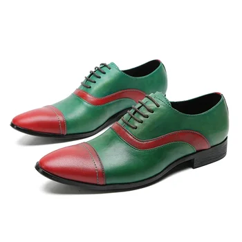 Batzuzhi New Sosire Pantofi pentru Bărbați Split de Culoare Formale din Piele Rochie Pantofi Bărbați dantela-up de Afaceri Apartamente Pantofi, de Dimensiuni Mari 37-47 5