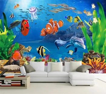 Beibehang Personalizate 3d tapet mural lume subacvatică de vis frumos camera copiilor canapea fundal pictura pe perete tapet 3d 4