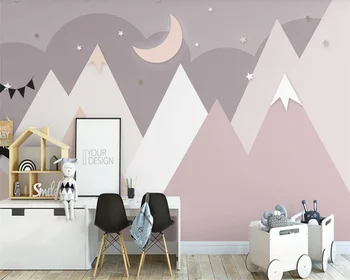beibehang Personalizate moderne Nordic minimalist valea roz vârf de munte cameră copii cer înstelat tapet de fundal papier peint 15