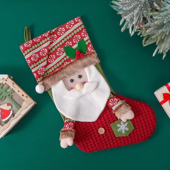 BeQeuewll Ciorapi de Crăciun Agățat Ornamente Santa Elan om de Zăpadă Ciorap pentru Craciun Decoratiuni Acasă Consumabile Partid Cadouri 6