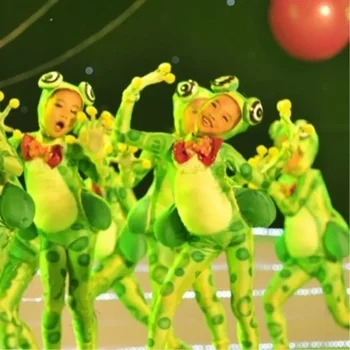 Broscuta place să cânt pentru copii costume de șaizeci și unu de desene animate grup performanță îmbrăcăminte fericit broască mic animal de dans haine 12