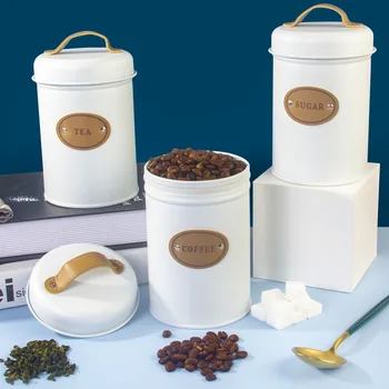 Bucatarie Set Recipiente cu Capac,3 Pack Etanș din Metal Cereale Container,de Depozitare a Alimentelor Borcane pentru Cafea Ceai Zahăr Făină Organizator Cutie 10