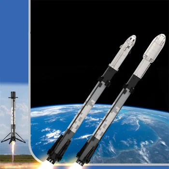 BuildMoc Spațiu X Falcon 9 1:110 Scară De Rachete Blocuri Univers Satelit Artificial Vehicul Cărămizi Jucarii Pentru Copii Cadouri 2