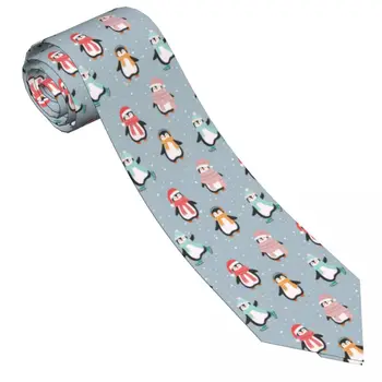 Bărbați Cravată Crăciun Pinguini Legături de Gât Fulgi de zăpadă Animale Retro Casual, Guler Cravată Personalizată DIY petrecere a timpului Liber de Calitate Cravata Accesorii 6