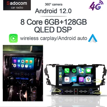 Carplay QLED Auto Android 13.0 8G+256G Radio Auto Multimedia GPS de Navigare Wifi Pentru Toyota Vellfire Alphard 30 2015-2019