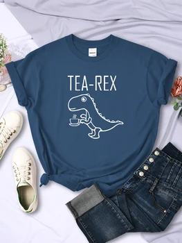 Ceai Rex Dinozaur Amuzant Bea Cafea Pentru Femei Maneci Scurte De Vară Respirabil T-Shirt-Uri Creative Tendință Casual Tee Imbracaminte Femei Topuri