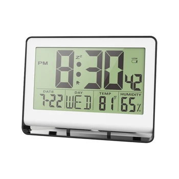 Ceas Atomic cu Temperatura Interioară și Umiditatea,de Auto-Setare Ceas de Perete Digital sau Ceas de Birou,cu Baterii 19