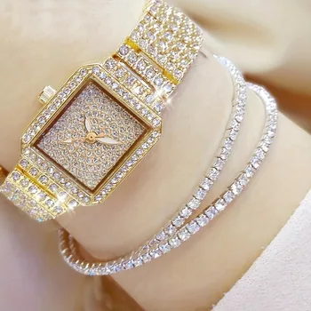 Ceas cu Diamante de moda pentru Femei de Lux Cristal Rose de Aur Cuarț Ceas de mână Rochie de sex Feminin Ceas Doamnelor Reloj Para Mujer 14