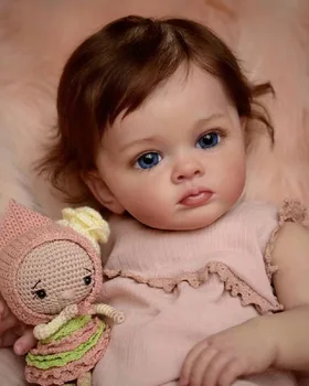 Cele mai noi Drăgălaș 60cm Tutti Renăscut Baby Girl Soft Touch Pânză de Corp Bebe Renăscut realiste Realiste Cu Rădăcini de Păr Muñecas Renăscut 6