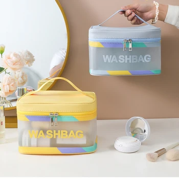 Clar articole de Toaletă Geanta Machiaj Cosmetice Clar Sac Portabil Impermeabil PVC Transparent de Călătorie de Stocare Spălați Sac 20