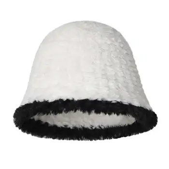 Colorat Mozaic Găleată Pălărie Confortabil pentru Femei Elegante lui de Pluș Pescar Pălărie de Toamnă-iarnă Rotund Dom Mozaic de Culoare pentru Vânt