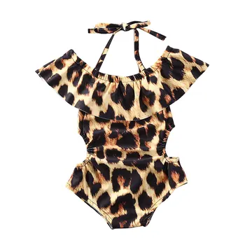 Copil nou-născut Fată Haine costume de Baie, Costume de baie, Bikini Plaja Costum de Baie Costume de Leopard de imprimare dintr-o bucata costum de baie