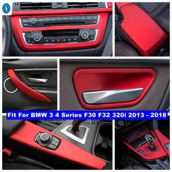 Cotiera Cutie / Ușă Hande Castron / AC / Schimbătorului de Viteze Capacul Panoului Ornamental Pentru BMW 3 4 Series F30 F32 320i 2013 - 2018 Rosu Accesorii Auto 9