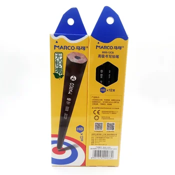 Creioane Marco 12buc Non-toxice Șase unghi Standard, Creioane 2H/2B/HB Profesionale Birou Cancelarie de Școală Creion colorat 20