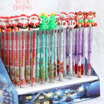 Crăciun Creion Mecanic 28/56pcs Japoneze Kawaii Cut-gratuit Creion Școală Primară Papetărie Copii Pictura Cutie de Cadouri