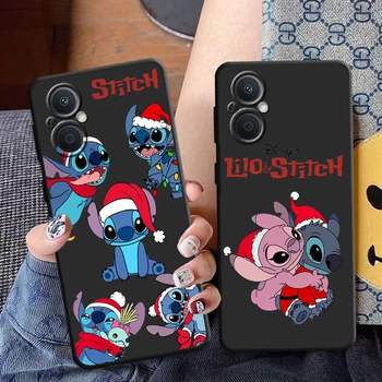 Crăciun fericit stitch Disney Telefon Caz Pentru OPPO find X3 X5 Lite Neo Pro Reno 7 6 5 Pro Lite Z A53 S A74 A72 5G Capac Negru 15