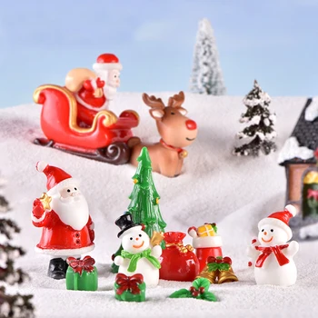Crăciun Rășină Elan Moș Crăciun Ornamente De Crăciun De Decorare Pentru Casa Miniaturi, Figurine De Anul Nou Xmas Cutie Decor 8