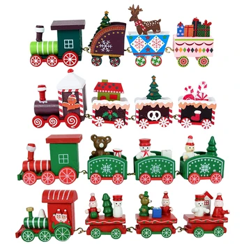 Crăciun Tren din Lemn Ornament Masa de Craciun Decor Petrecere de Anul Nou Decor Pentru Acasă 2023 Navidad Preferat de Cadouri Jucarii 19