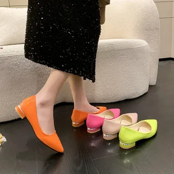 Cu Toc jos Singur Pantof Femei a Arătat Nouă de Pantofi pentru Femei Tăietură Superficială Pantofi Plat pentru Femei Slip-on Pompe Plus Dimensiunea 43 1
