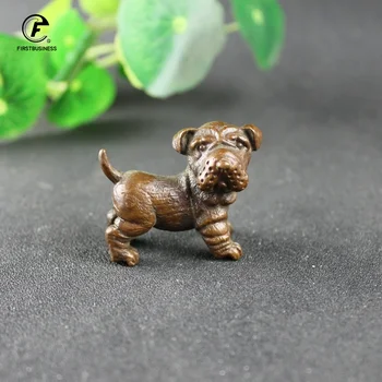 Cupru Antic Bulldog Englez Miniaturi, Figurine Decoratiuni Acasă Meserii Epocă Animal Tigru, Câine Mic Statuie Ornamente Birou 1