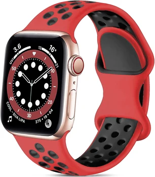 Curea din silicon Pentru Apple Watch band 44mm 40mm 38mm 42mm 44 mm moale Respirabil watchband correa bratara iWatch 3 4 5 6 se trupă 16