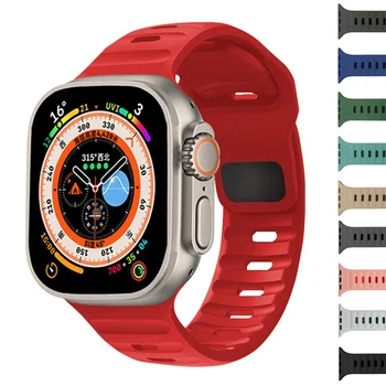 Curea din silicon Pentru Apple Watch Band 44mm 45mm 42mm 41mm 40mm 38 de sport band brățară iwatch Serise 8 7 6 5 4 3 se Ultra band 49mm 4