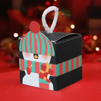 De craciun Petrecere de Anul Nou Cutii de Bomboane de Desene animate pline de culoare de Imprimare de Crăciun, Cutii de Bomboane Festive Cookie Ambalajele de Cadouri pentru Crăciun 7