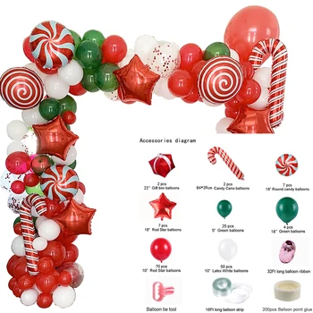 De Crăciun, Baloane Verde Roșu Latex Confetti Decor De Crăciun Pentru Acasă De Sărbători Consumabile Partid Aniversare De Nunta Copil De Dus 12