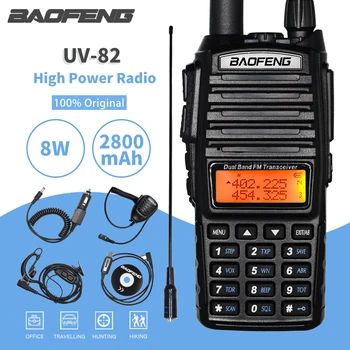 De mare Putere 8W Baofeng UV-82 Walkie Talkie UV82 Dual Band VHF/UHF FM Transceiver 10 KM Rază Lungă de Vânătoare Două Fel de Ham Radio CB 19