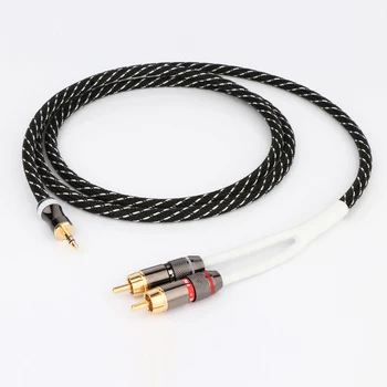 De înaltă Calitate de 3,5 mm tata-2RCA Adaptor Cablu Audio AUX RCA Y Cablu pentru Smartphone-uri, MP3, Tablete, Boxe, HDTV 2