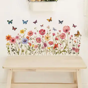 Design unic de Perete Autocolant Colorat Fluture Floare Autocolante de Perete pentru Camera de Dormitor Decor Auto-adeziv Coaja Stick pentru Canapea 14