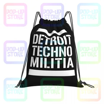 Detroit Techno Miliție 909 Rezistență Cordon Saci Sac sală de Gimnastică Creative Drăguț Stil Sport Multi-funcție 3