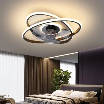 Dormitor Modern decor gri led ventilator de tavan lumina lămpii sala de mese ventilatoare de tavan cu lumini de control de la distanță lămpi pentru camera de zi 13
