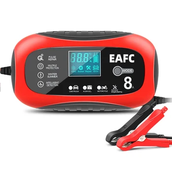 EAFC 12V 8A Automată Încărcător de Baterie Afișaj Digital Pulse Repararea Ecran LCD Inteligent Încărcător de Mașină cu GEL de Plumb-Acid Baterie UMEDĂ 5