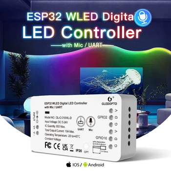 ESP32 WLED RGBW Digitale de Bandă Vocală Suport Controler WS2811 SK6812 SM16703P WS2812B APLICAȚIE Web MQTT și Asistent Acasă de Automatizare 13