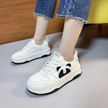 Femei Adidași de Moda 2024 Nou Model de Dantela-Up Platforma Femei Vulcanizat Pantofi Plat cu Casual Confortabil Doamnelor Pantofi 18