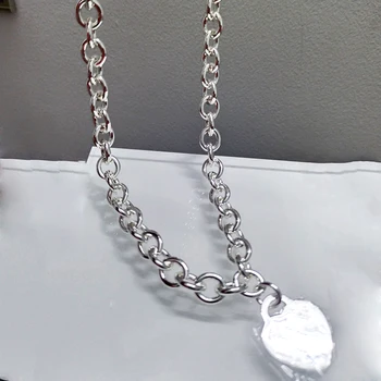 Femei de moda de înaltă calitate de argint 925 inima rafinat colier set de bijuterii cadou de Ziua Îndrăgostiților cu logo-ul