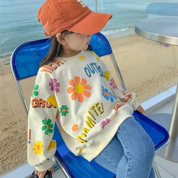 Fete Hanorace Bluze Topuri de Bumbac Palton 2023 Flori de Primavara Toamna Vânt Copii cu Maneca Lunga Îmbrăcăminte pentru Copii 19