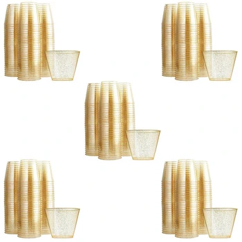 Fierbinte 60X Aur pahar de Plastic de Unică folosință Cana de Apa Pulbere de Aur 90OZ Cană cu Suc de Desert Cupa Mousse de Cana de Nunta de Decorare 12