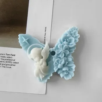 Fluture Înger Lumânare Mucegai Silicon Butterfly De Soia, Ceara De Lumanare Din Ipsos Rășină Ornament Matrite Pentru Săpun Manual Mucegai