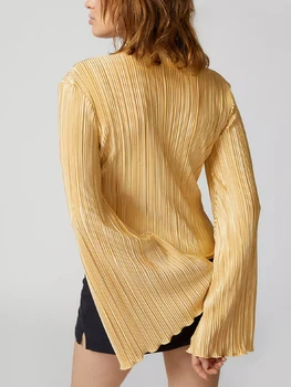 FOMOYUU Femei s Trunchiate Maneca Lunga Tricot Cardigan din Umeri V Gât Volane Butonul în Jos Ușor Pulover Îmbrăcăminte exterioară 20